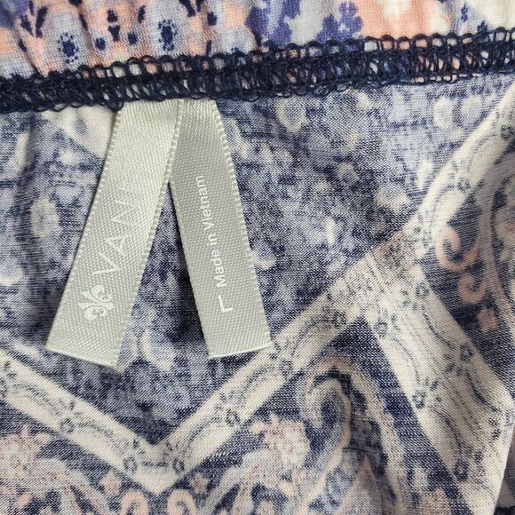 Vanity Chevron Lace Halter Maxi Dress Boho Festival Navy Pink Women’s Large - Picture 7 of 9